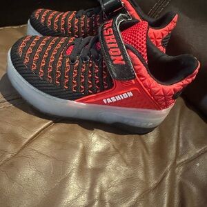 Kids Black and Red Like Heelies